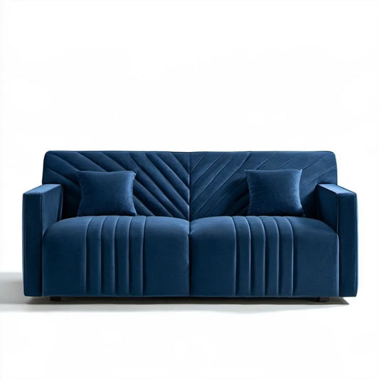 Dwuosobowa sofa welurowa granatowa 180 x 90 x 85 cm