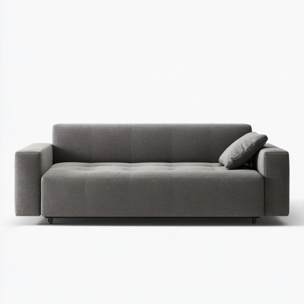 Trzyosobowa sofa ciemnoszara z poduszką, 220 x 90 x 85 cm
