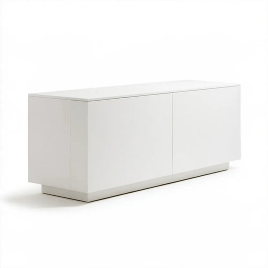 Biała szafka RTV z MDF 180 x 40 x 75 cm, 3 drzwi