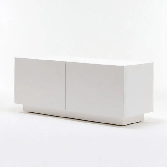 Biała szafka RTV z płyty laminowanej 120 × 40 × 50 cm